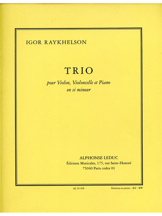 Book cover for Trio En Si Mineur Pour Violon, Violoncelle Et Piano (partition Et Parties)