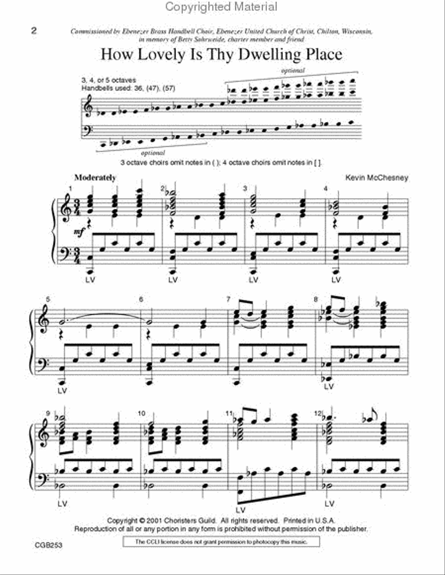 How Lovely Is Thy Dwelling Place Handbell Choir scores gallery preview page 2