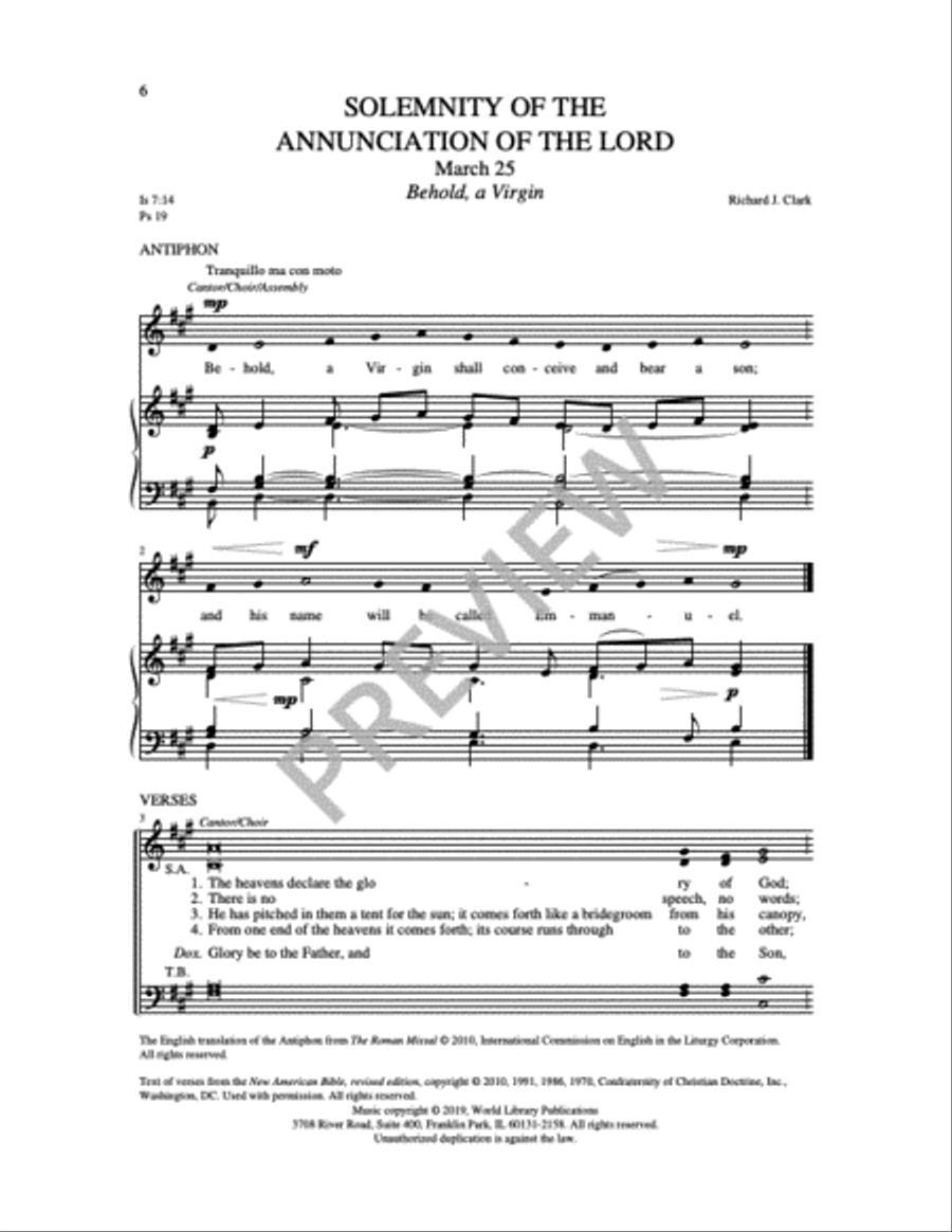 Communion Antiphons for Feasts and Solemnities - Volume 1 4-Part scores gallery preview page 13