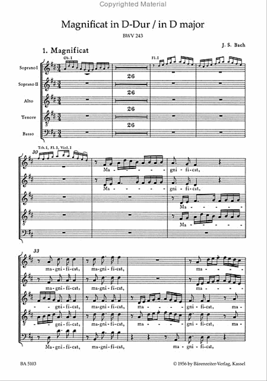 Magnificat D major BWV 243 SSATB scores gallery preview page 2