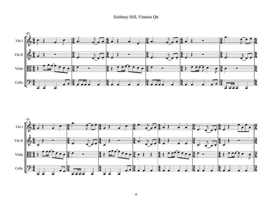 Solsbury Hill String Quartet scores gallery preview page 4
