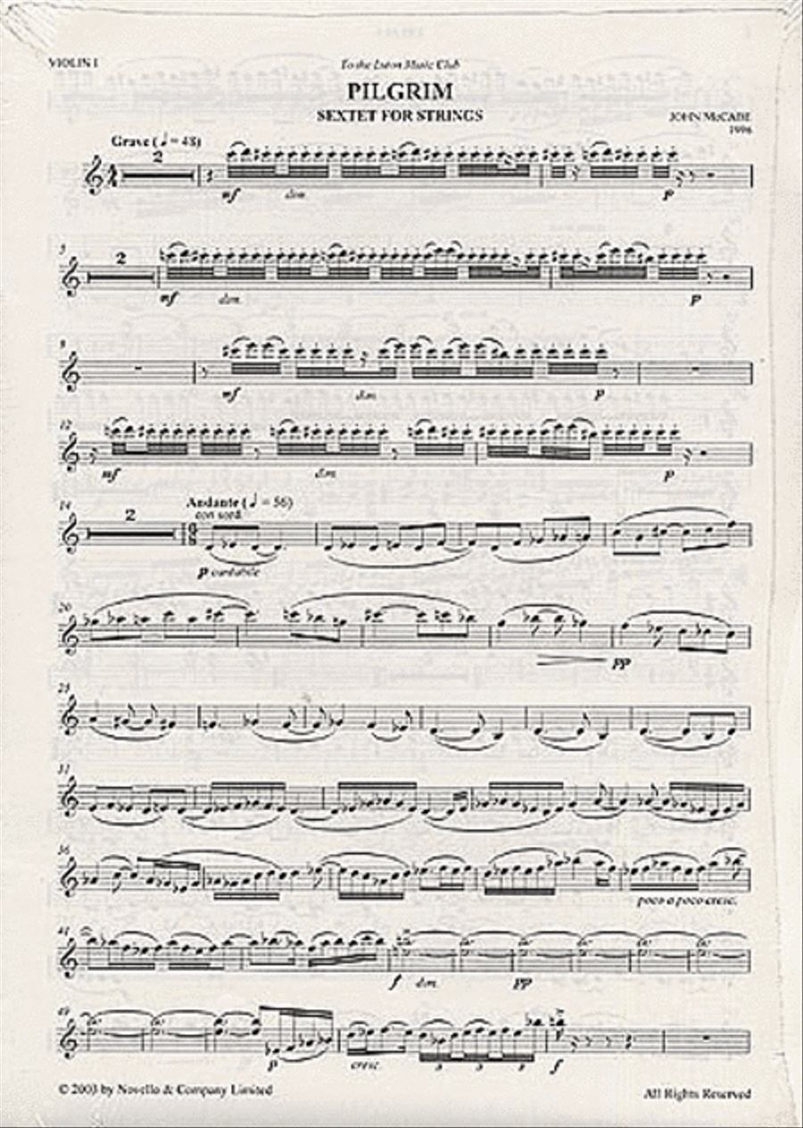 John McCabe: Pilgrim Sextet For Strings (Parts) String Orchestra scores gallery preview page 1
