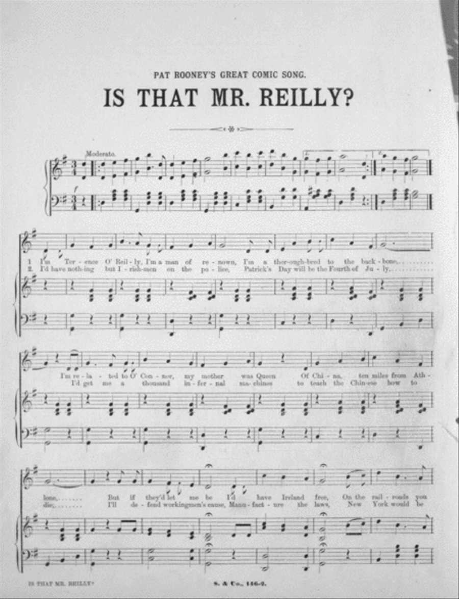 Pat Rooney's Great Comic Song. Is That You Mr. Reilly? Voice scores gallery preview page 2