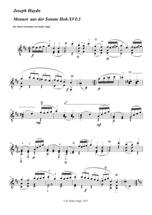 Menuet from Sonata Hob.XVI:3
