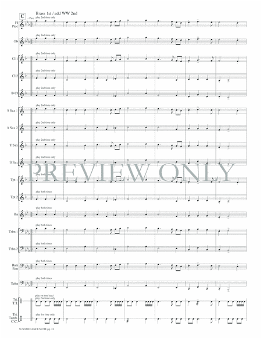 Susato Dance Suite (from Danserye) Concert Band scores gallery preview page 21