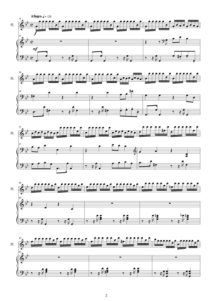 Vivaldi - Concerto in G minor 'Summer' RV 315 Op.8 No. 2 Flute Solo scores gallery preview page 2