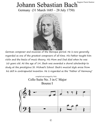 Johann Sebastian Bach For Begginer Pianist