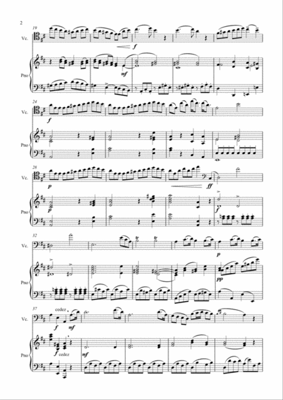Breval Cello Concerto No. 2 for Cello and Piano Piano Accompaniment scores gallery preview page 3