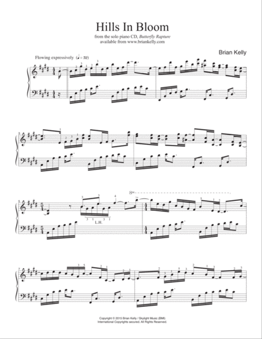 Hills In Bloom Piano Solo scores gallery preview page 1