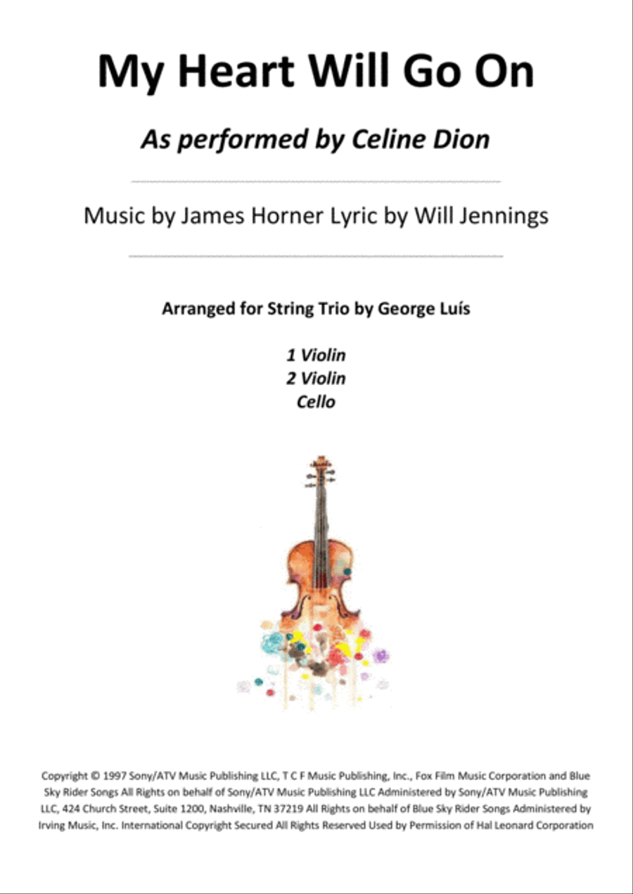 My Heart Will Go On (Love Theme from Titanic) String Trio scores gallery preview page 1
