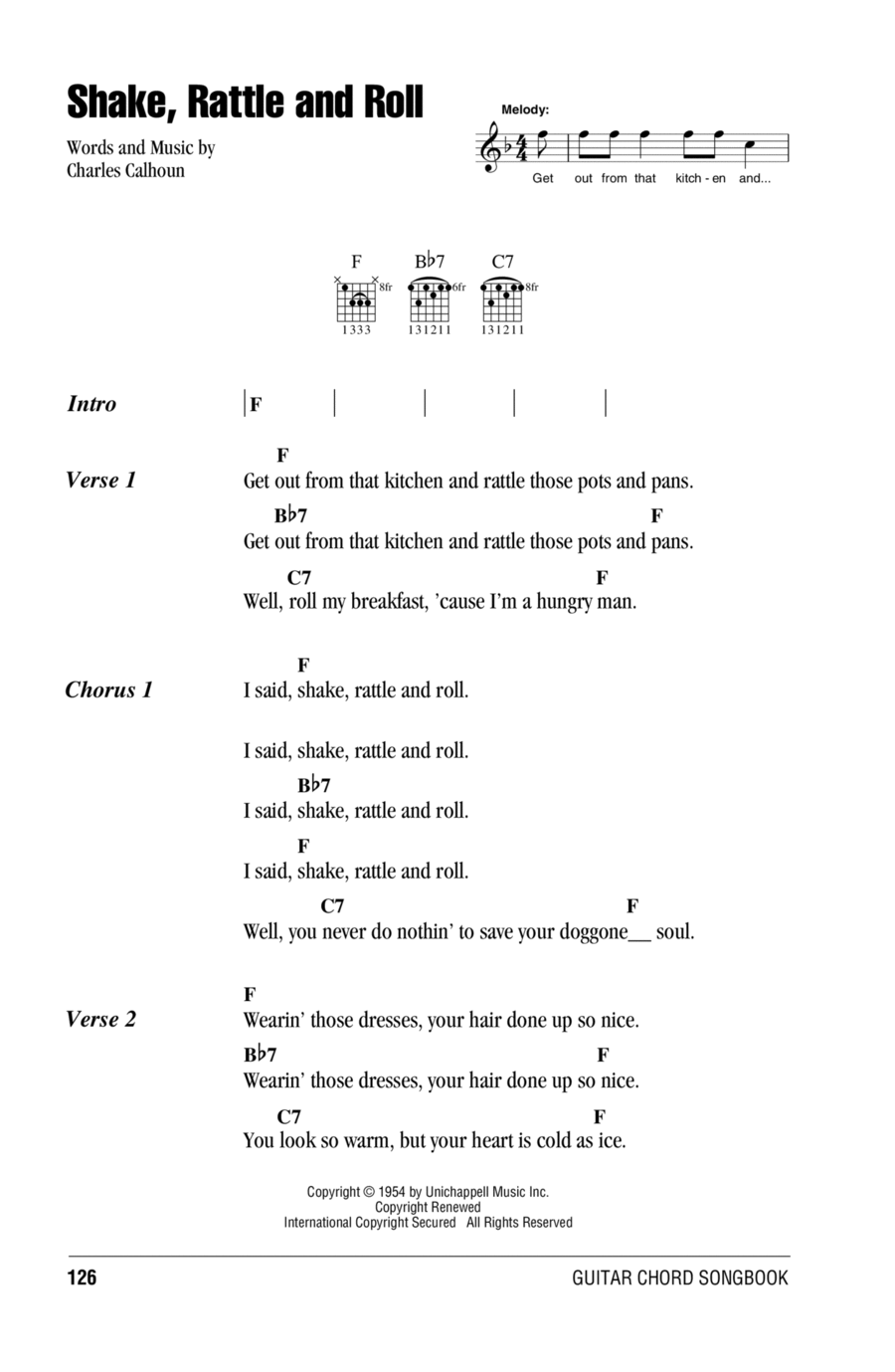Shake, Rattle And Roll Acoustic Guitar scores gallery preview page 1
