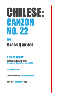 "Canzon No. 22" for Brass Quintet - Bastian Chilese
