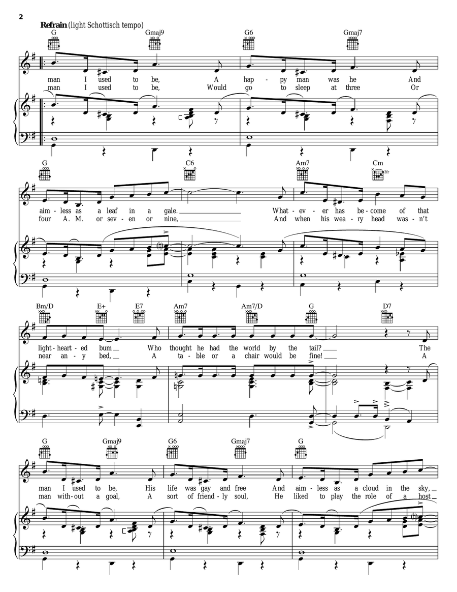 The Man I Used To Be Piano, Vocal, Guitar scores gallery preview page 2