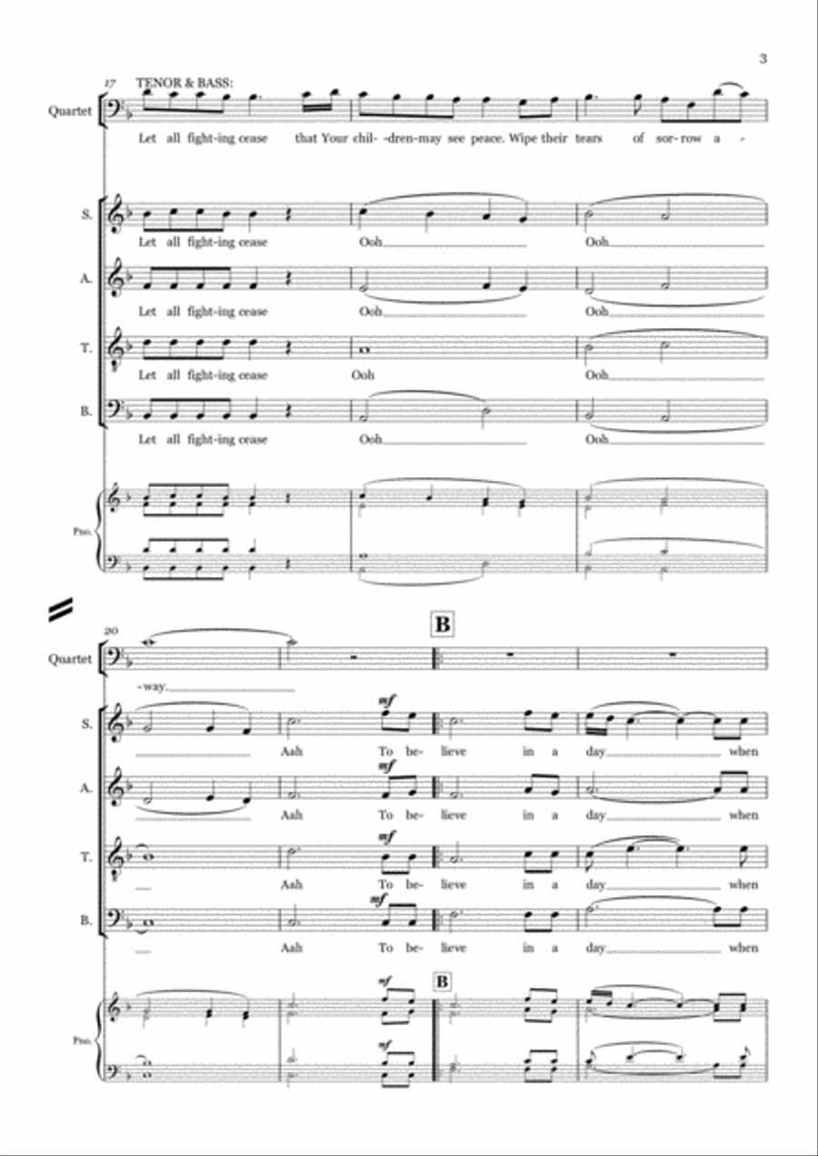 To Believe 4-Part scores gallery preview page 3