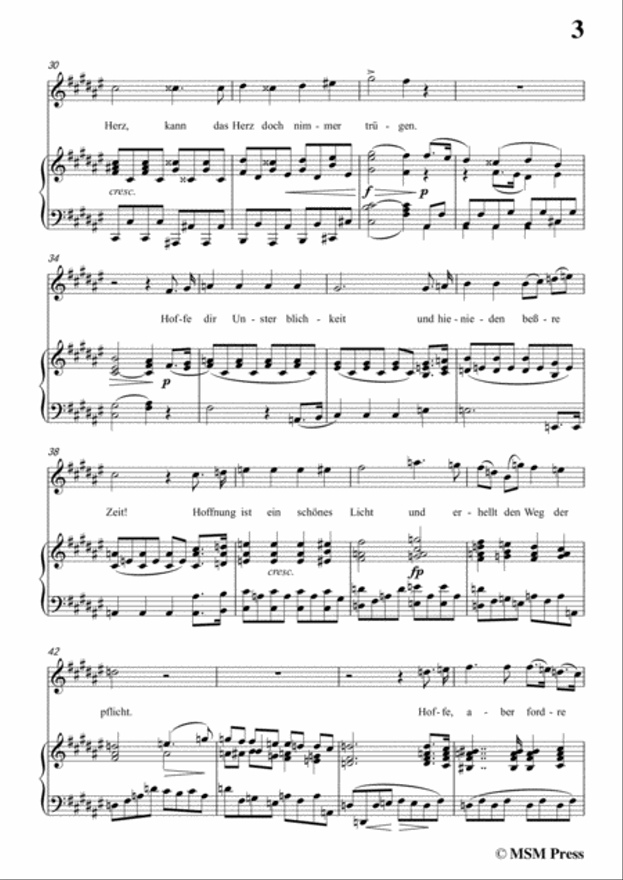 Schubert-Glaube,Hoffnung und Liebe,Op.97,in F sharp Major,for Voice&Piano Voice scores gallery preview page 5