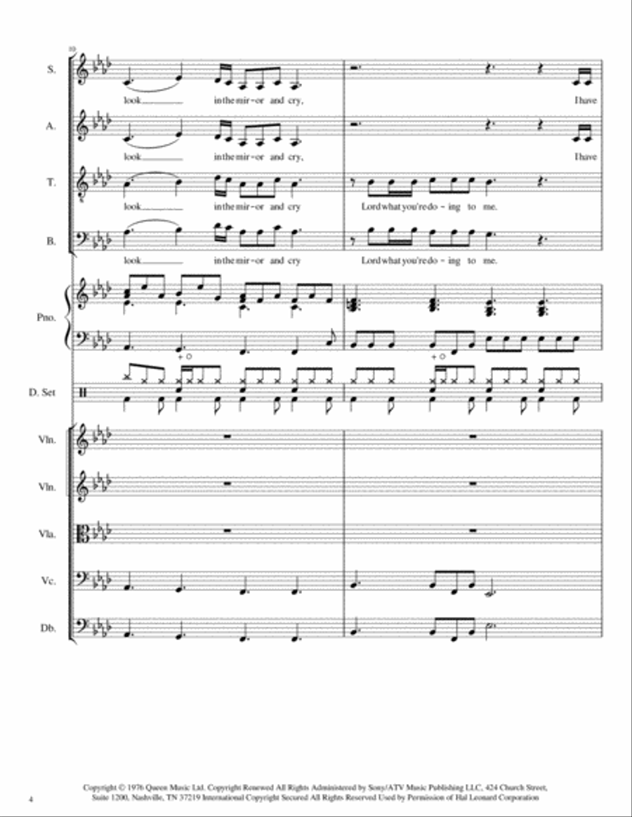Somebody To Love 4-Part scores gallery preview page 4