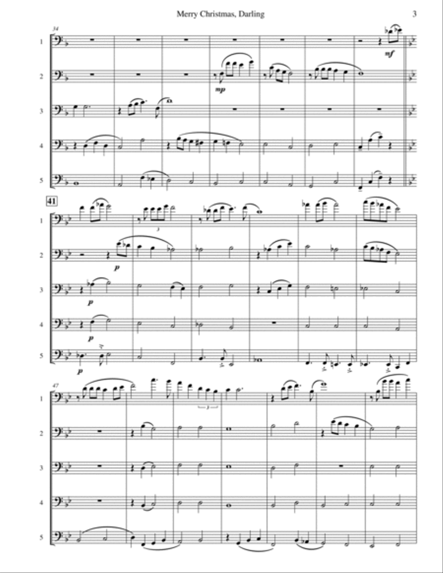 Merry Christmas, Darling Brass Ensemble scores gallery preview page 4