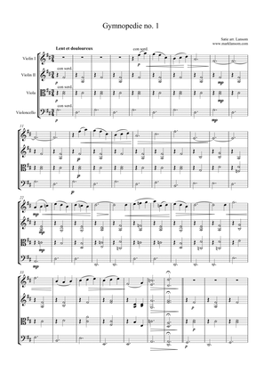 Book cover for Gymnopedie no. 1 for String Quartet