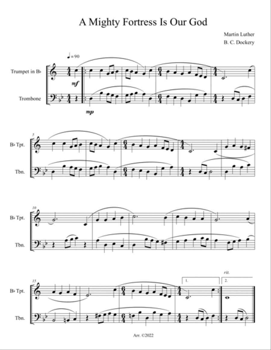 20 Greatest Hymns for Trumpet and Trombone Duet Brass Duet scores gallery preview page 3