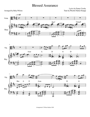 Blessed Assurance--harp/viola duet