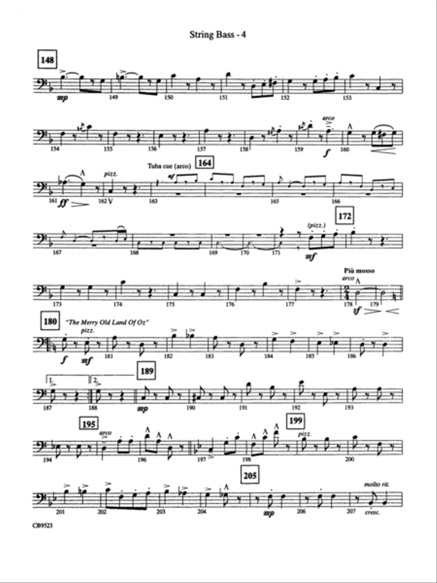 The Wizard of Oz (Medley): String Bass Concert Band scores gallery preview page 4