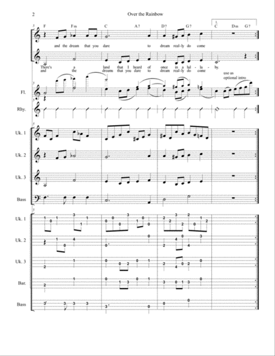 Over The Rainbow (from The Wizard Of Oz) Small Ensemble scores gallery preview page 2
