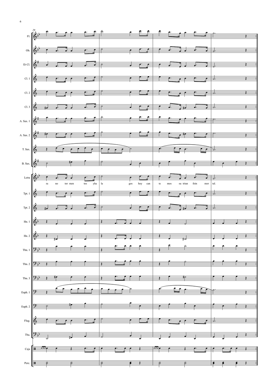 Himno a Santa Lucía (Band) Concert Band scores gallery preview page 6