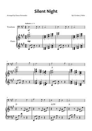 Silent Night - Trombone and piano with chord symbols