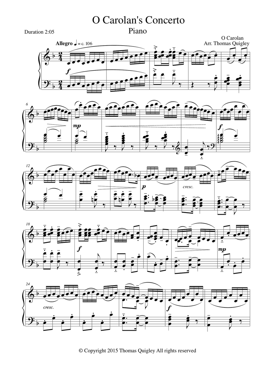 O Carolan's Concerto Piano Solo scores gallery preview page 1
