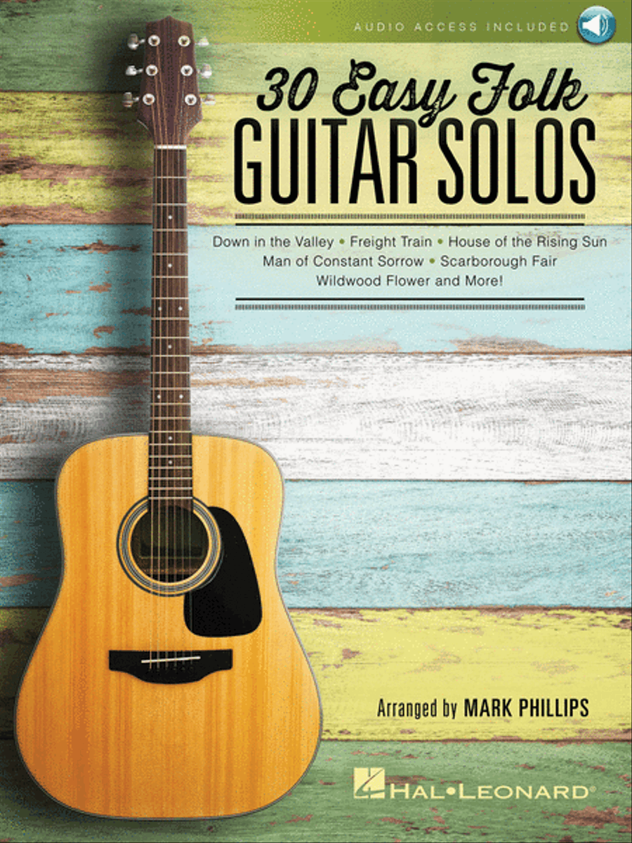 30 Easy Folk Guitar Solos Acoustic Guitar scores gallery preview page 1