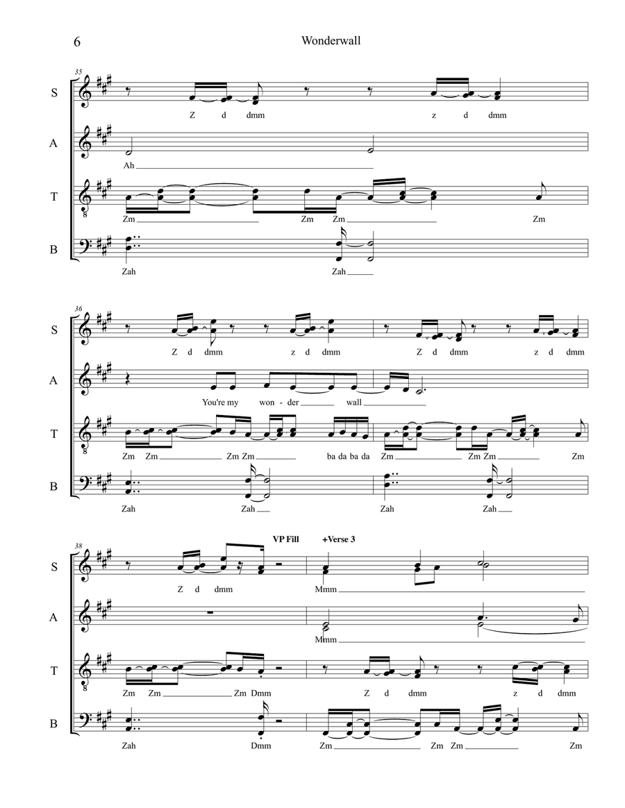 Wonderwall 4-Part scores gallery preview page 6