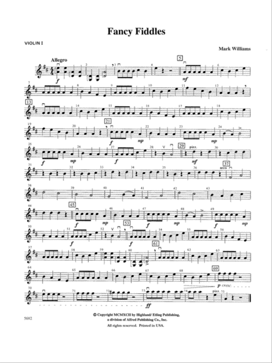 Fancy Fiddles: 1st Violin String Orchestra scores gallery preview page 1