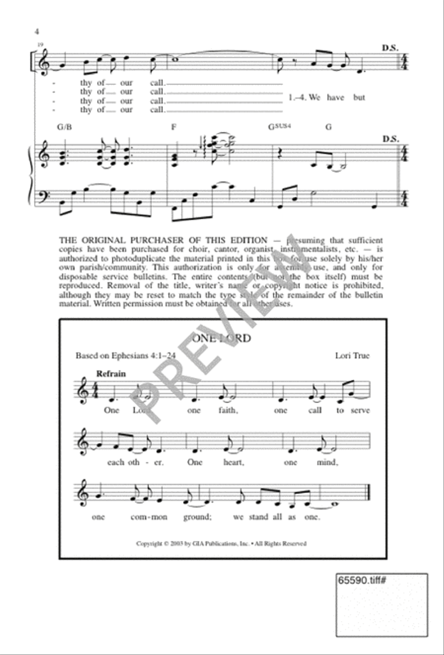 One Lord One Lord 4-Part scores gallery preview page 4