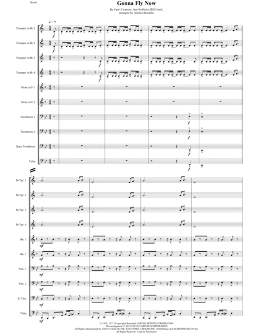 Gonna Fly Now Brass Ensemble scores gallery preview page 4