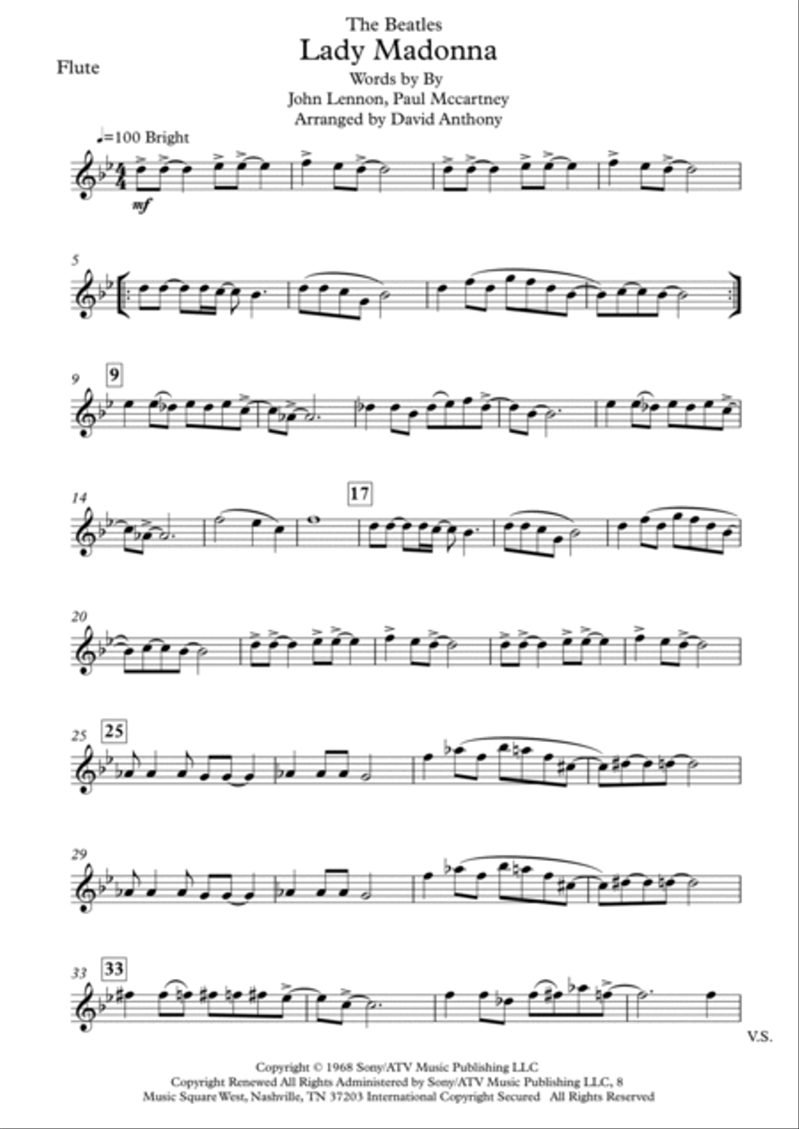 Lady Madonna Woodwind Trio scores gallery preview page 2