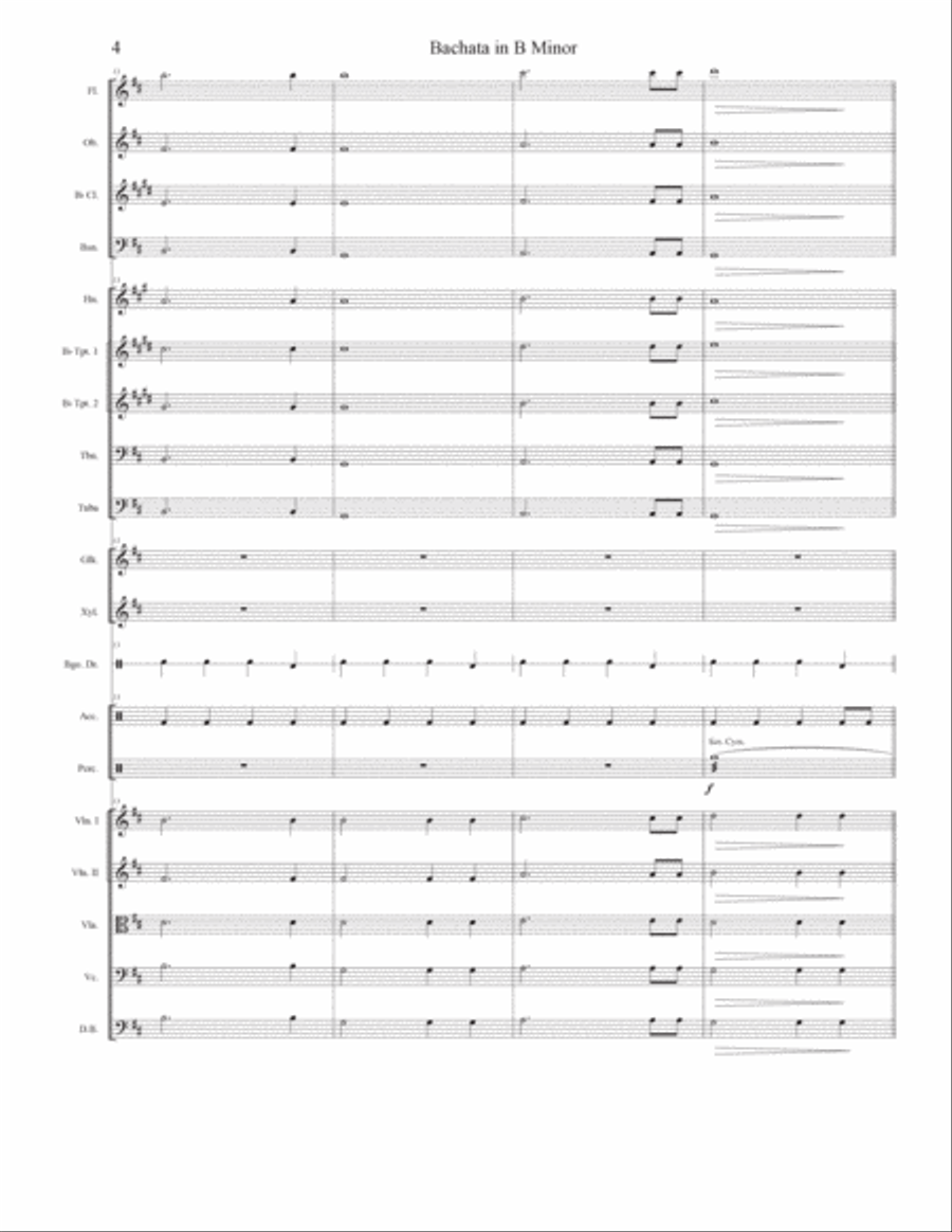 Bachata in B Minor Full Orchestra scores gallery preview page 5