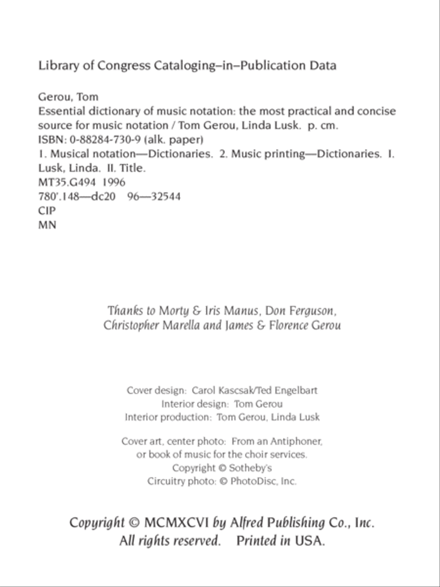Essential Dictionary of Music Notation Textbook scores gallery preview page 2