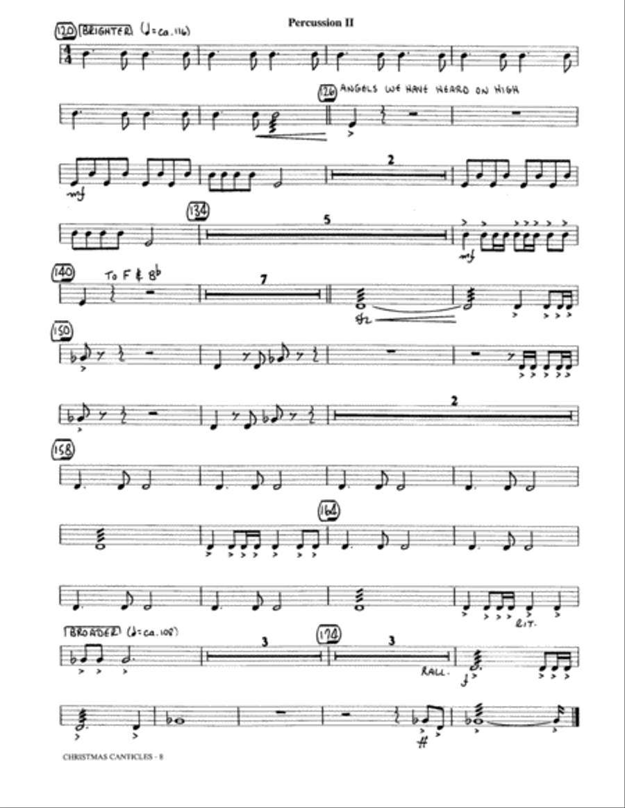 Christmas Canticles: A Cantata of Carols in Four Suites (Full Orchestra) - Percussion 2 Choir scores gallery preview page 5