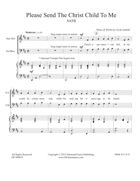 Please Send the Christ Child to Me - SATB - Wonderful ADVENT Anthem image number null