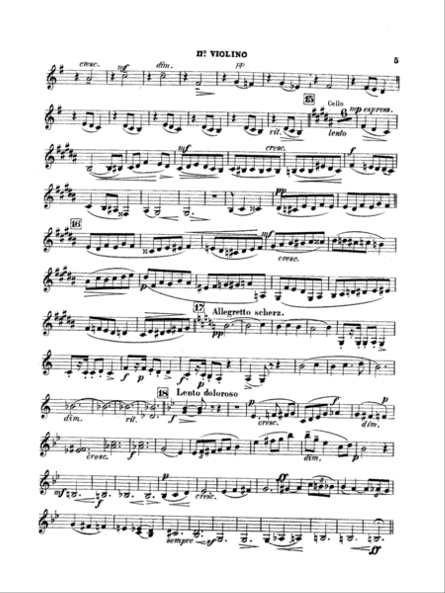 String Quartet in D Major (1907): 2nd Violin String Quartet scores gallery preview page 5