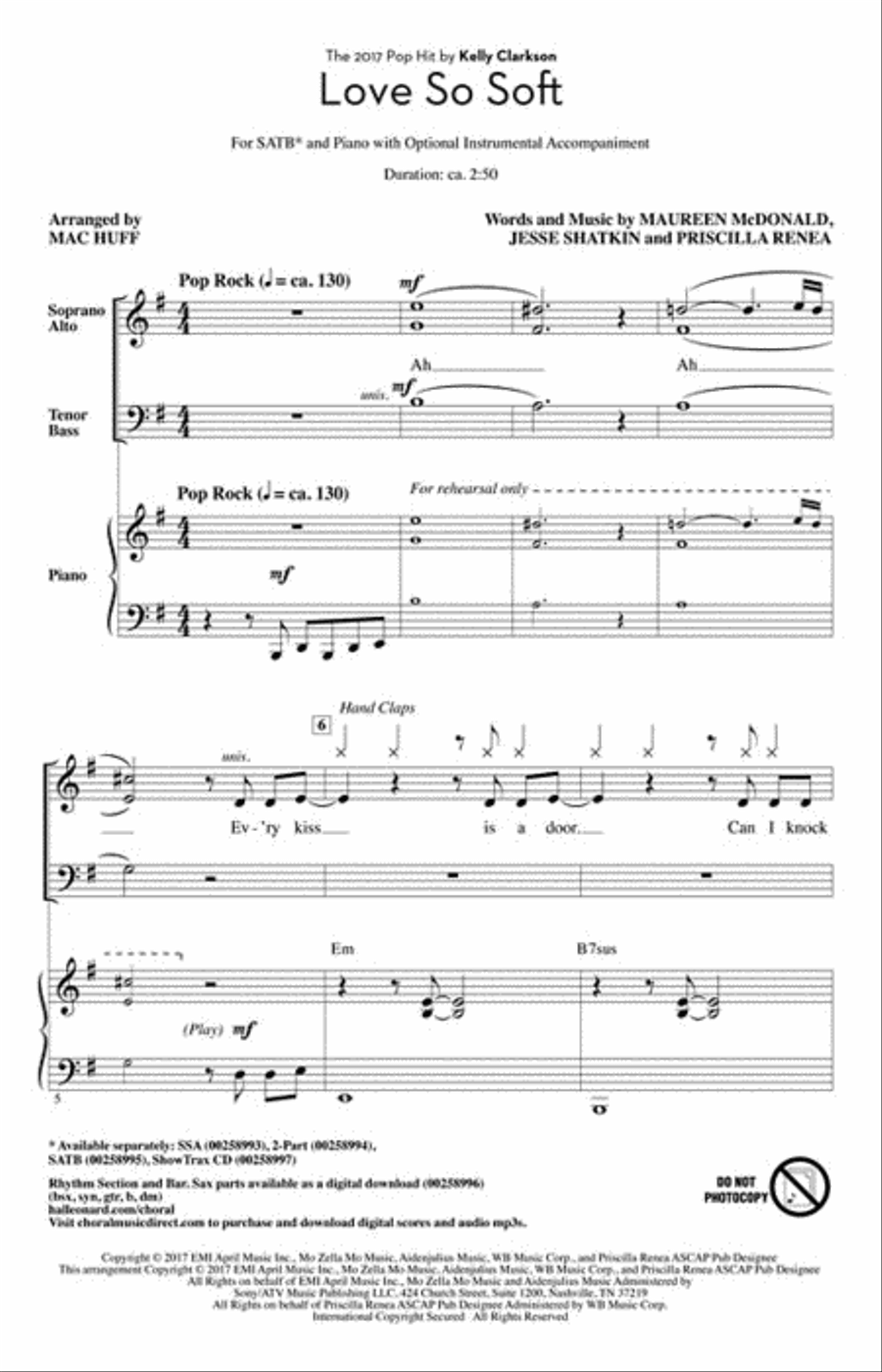 Love So Soft 4-Part scores gallery preview page 2