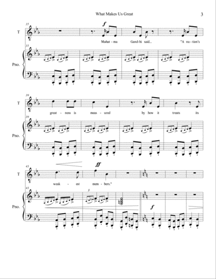 What Makes Us Great Tenor Voice scores gallery preview page 3