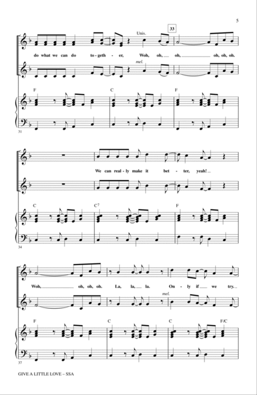 Give A Little Love SSA scores gallery preview page 4