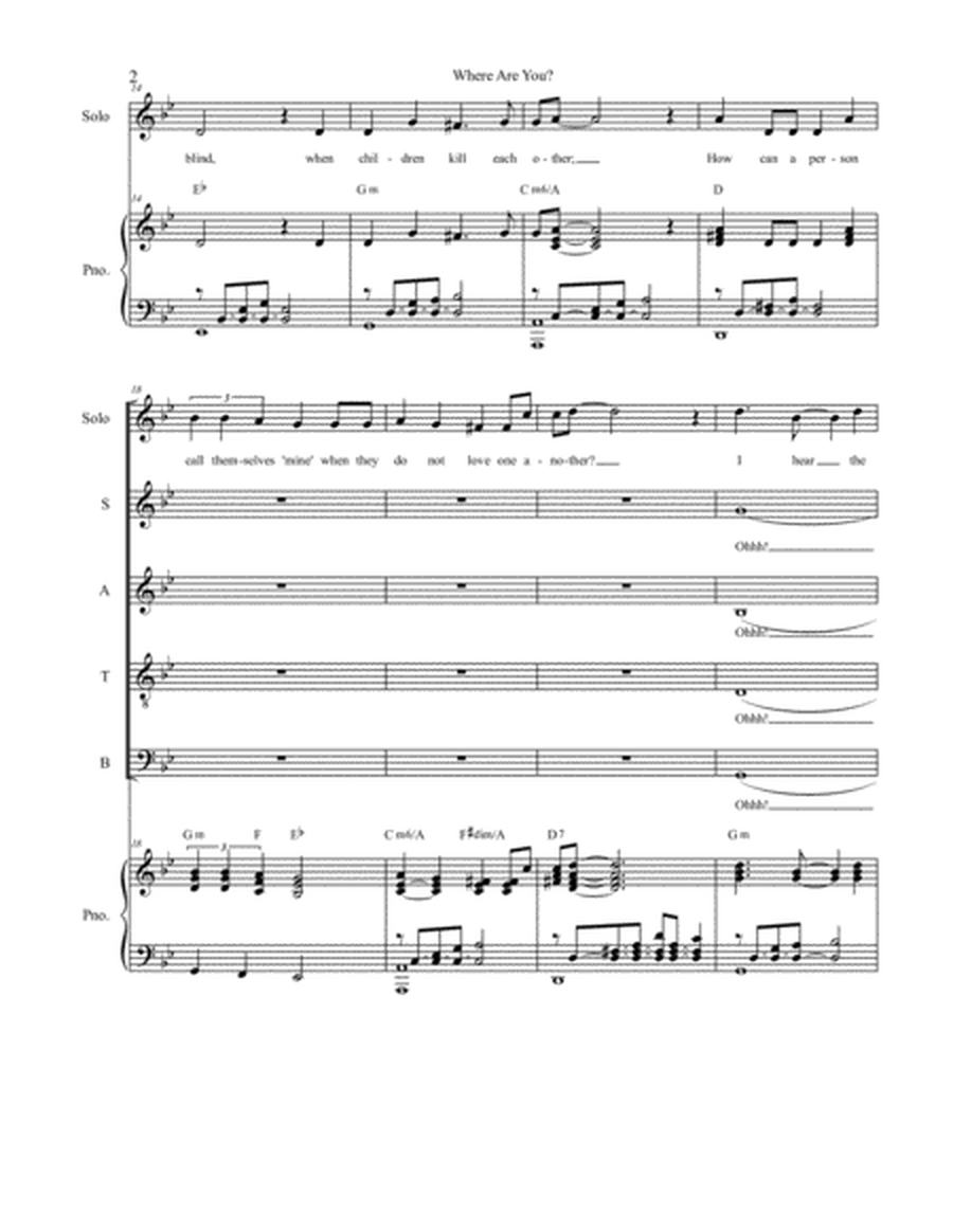 Where Are You? (Solo and SATB) image number null