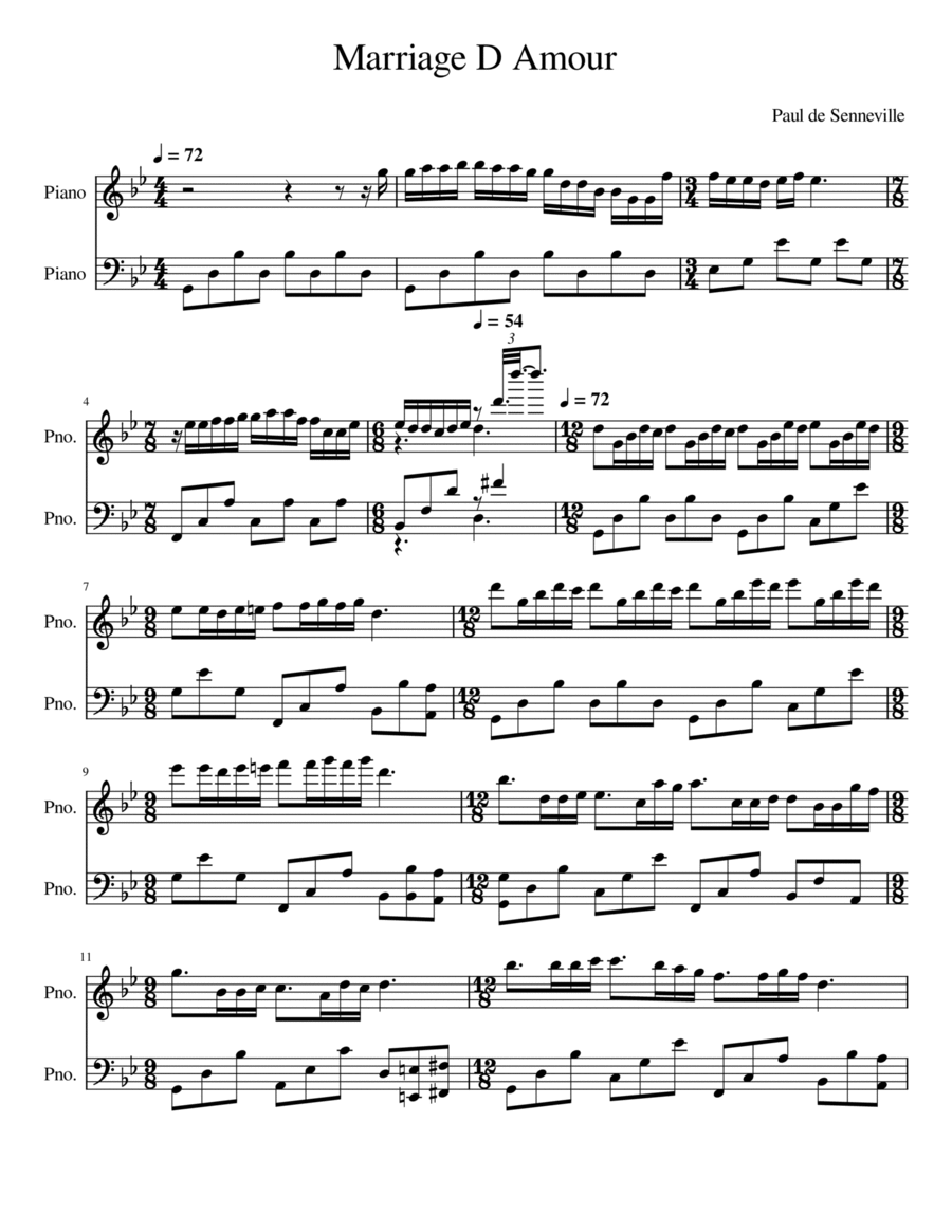 Marriage D Amour A Cappella scores gallery preview page 1