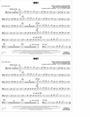 Me! (arr. Conaway/Finger) - Electric Bass