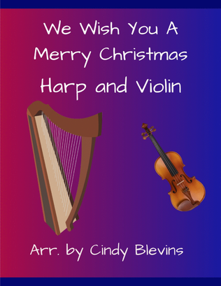 Book cover for We Wish You a Merry Christmas, for Harp and Violin