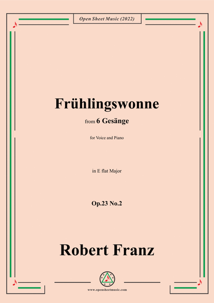 Franz-Fruhlingswonne,in E flat Major,Op.23 No.2,for Voice and Piano image number null
