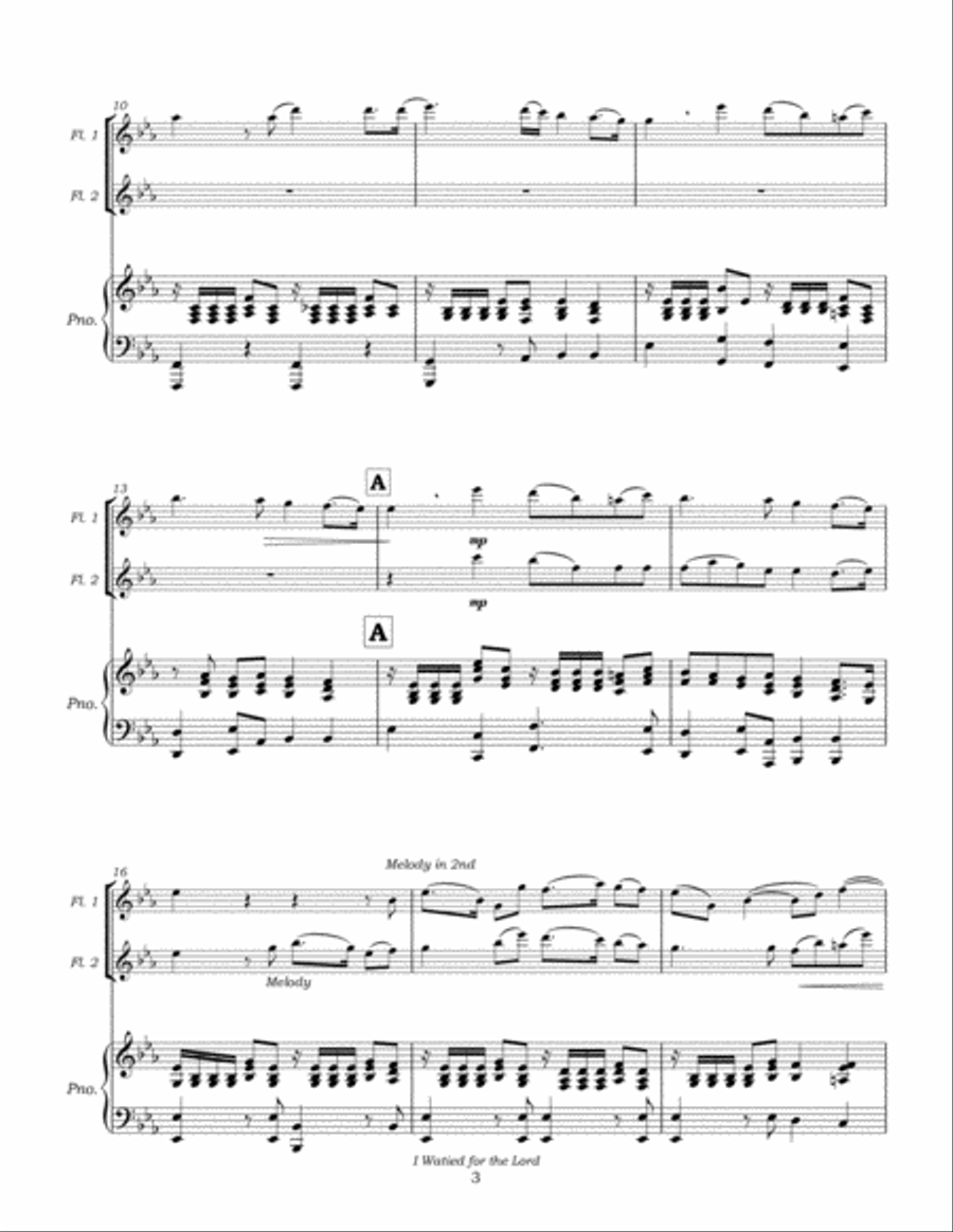 I Waited for the Lord for 2 C Flutes and Piano Woodwind Duet scores gallery preview page 6