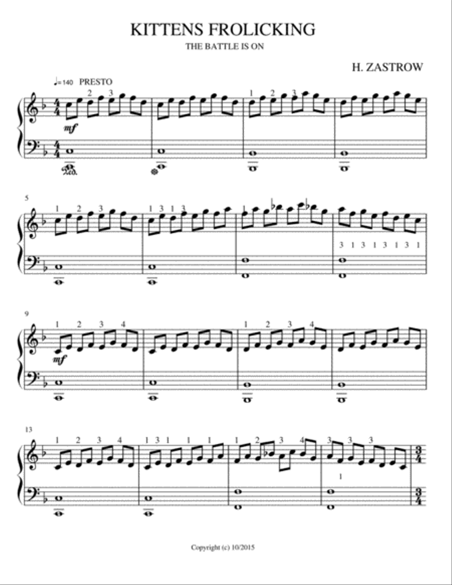KITTENS FROLICKING Piano Method scores gallery preview page 1